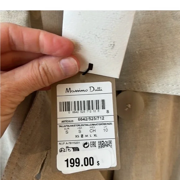 Massimo Dutti Light Beige trench coat wrap dress, NWT, S - Picture 3 of 12